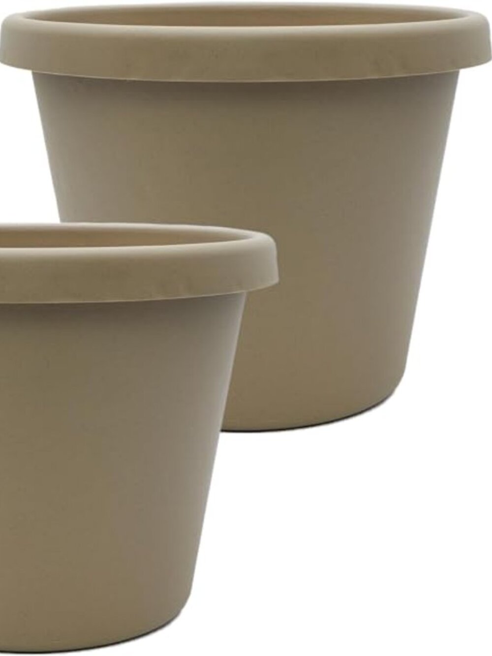 The HC Companies Prima 10" Round Planter Pots – 2-Pack – Drainage Holes – UV